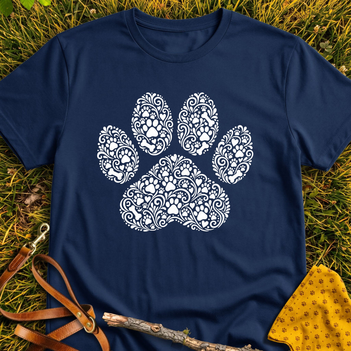 Paw Doodle T-shirt in Navy - Furever Mode rescue dog tee