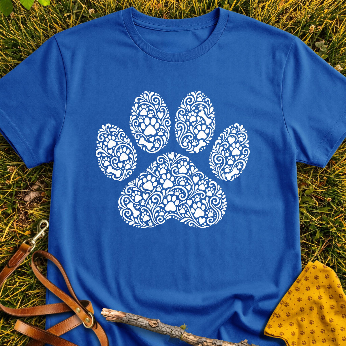 Paw Doodle T-shirt in Royal - Furever Mode rescue dog tee