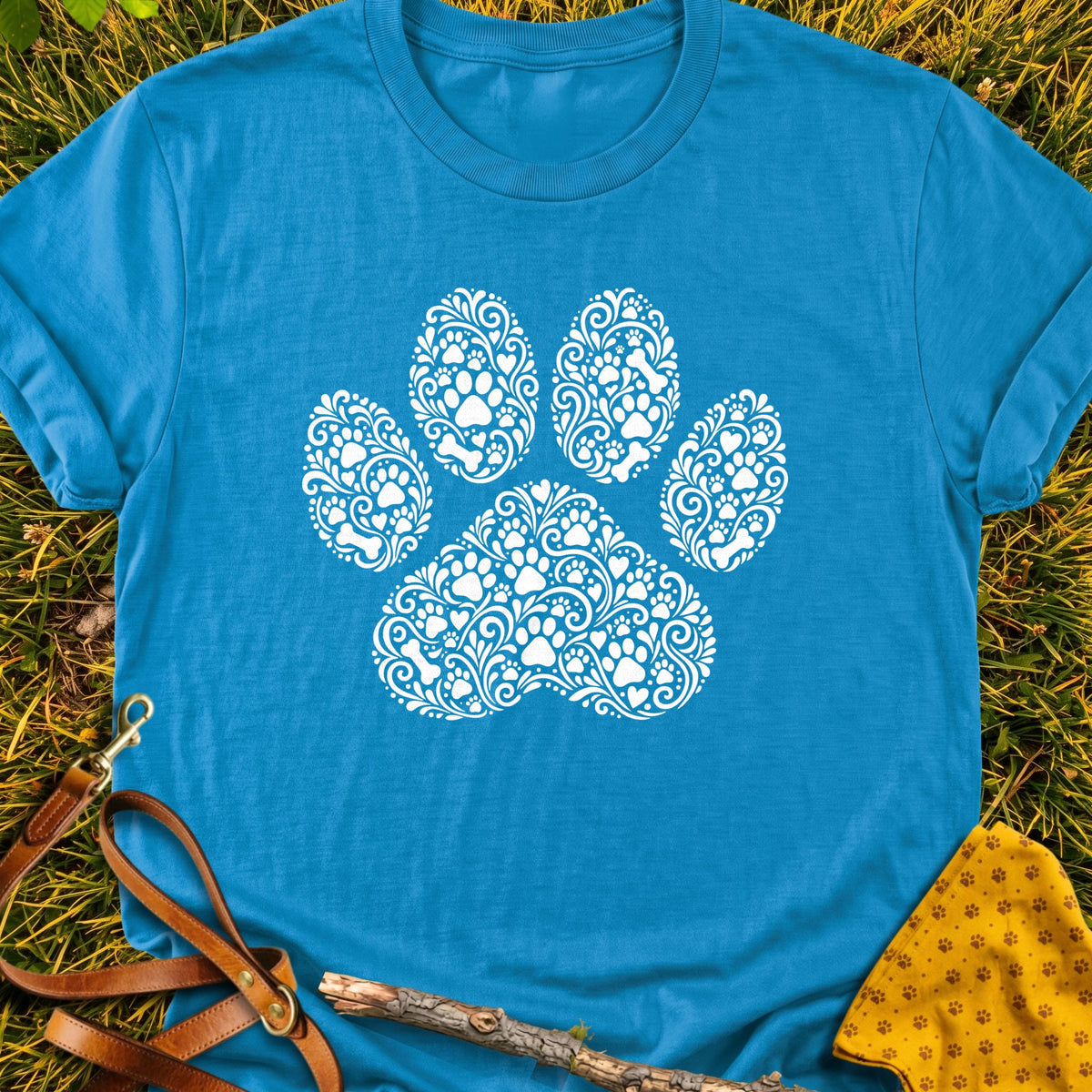 Paw Doodle T-shirt in Sapphire - Furever Mode rescue dog tee