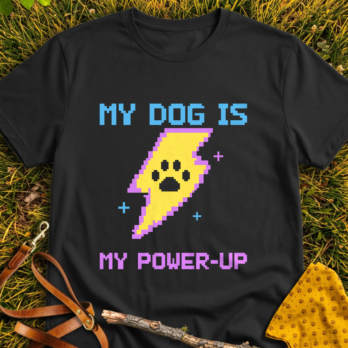 Power Boost T-shirt in Black - Furever Mode rescue dog tee
