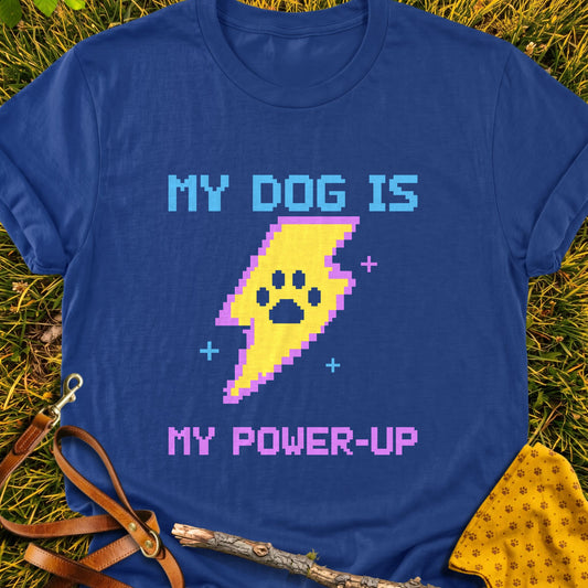 Power Boost T-shirt in Metro Blue - Furever Mode rescue dog tee
