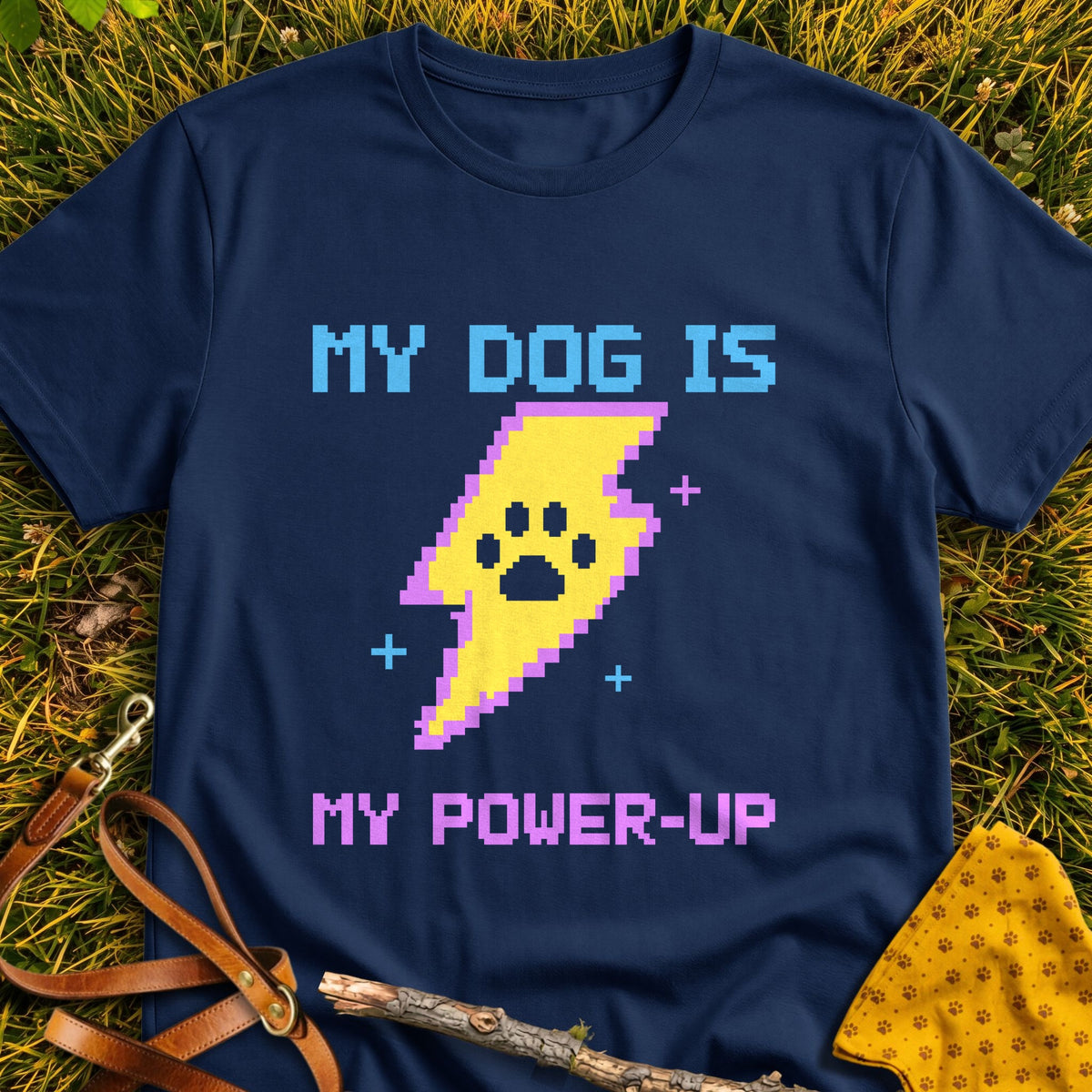 Power Boost T-shirt in Navy - Furever Mode rescue dog tee