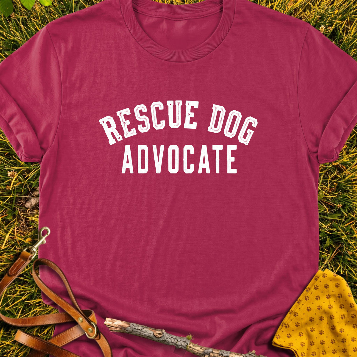 Rescue Advocate T-shirt in Cardinal Red - Furever Mode rescue dog tee