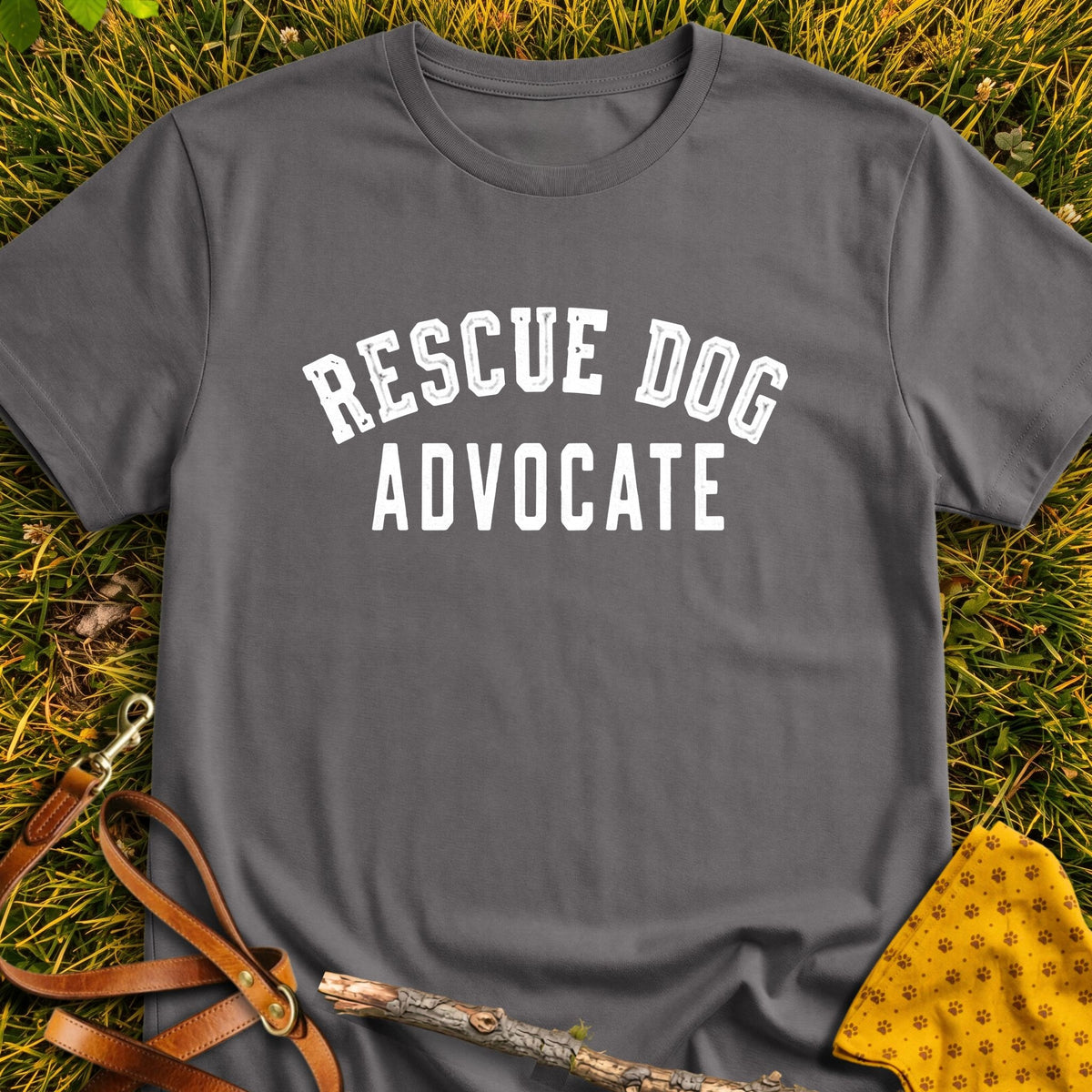 Rescue Advocate T-shirt in Charcoal - Furever Mode rescue dog tee