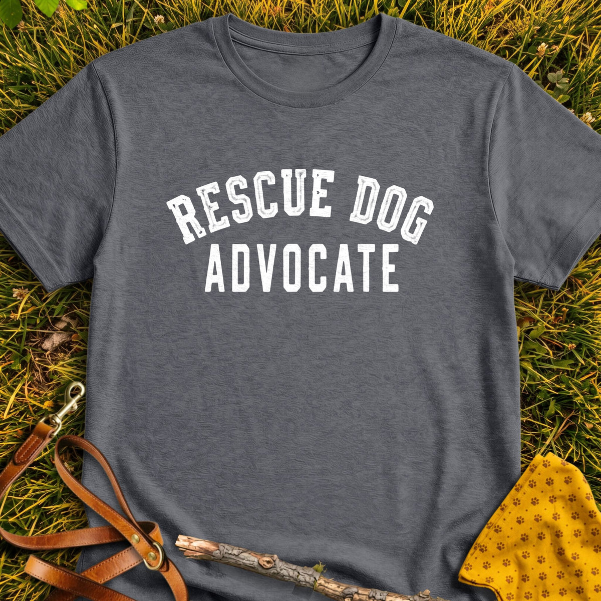 Rescue Advocate T-shirt in Dark Heather - Furever Mode rescue dog tee