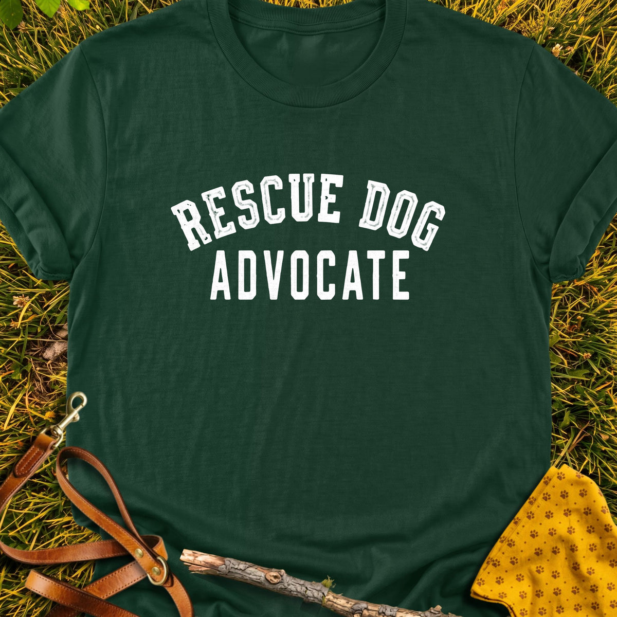 Rescue Advocate T-shirt in Forest Green - Furever Mode rescue dog tee