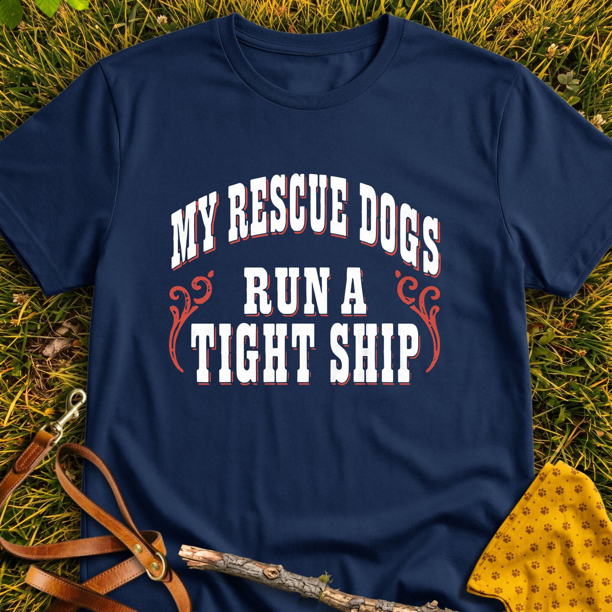 Rescue Captains V2 T-shirt in Navy - Furever Mode rescue dog tee