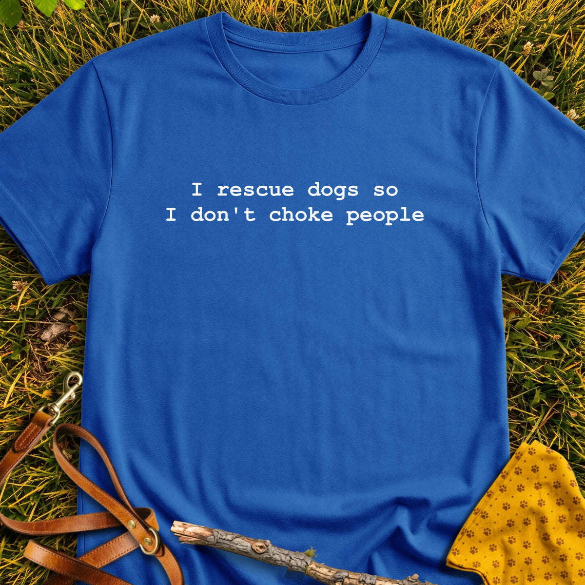 Rescue Dogs T-shirt in Royal - Furever Mode rescue dog tee