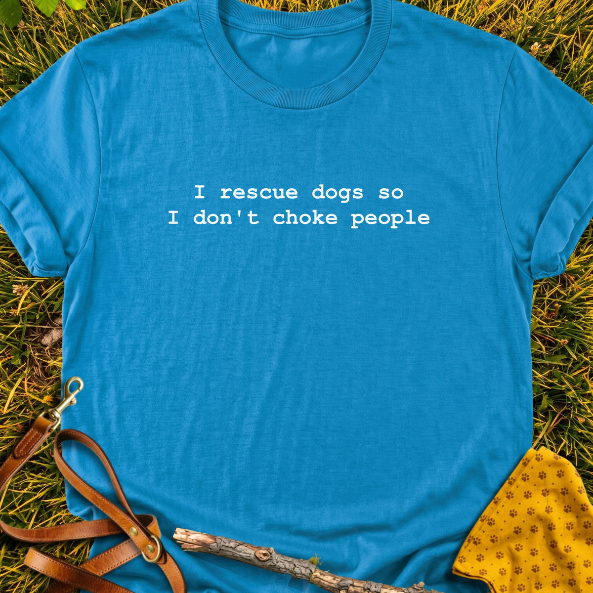 Rescue Dogs T-shirt in Sapphire - Furever Mode rescue dog tee