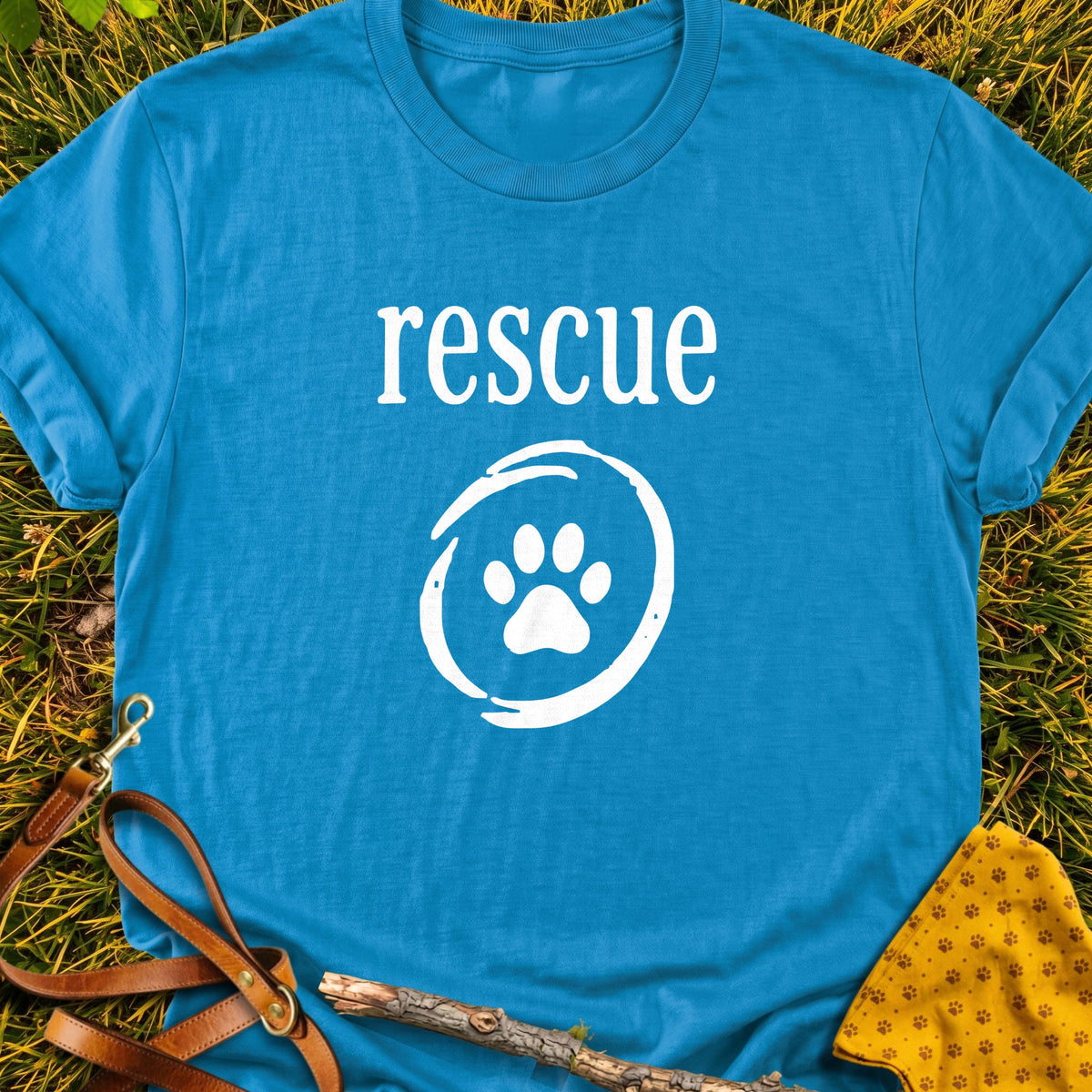 Rescue Emblem T-shirt in Sapphire - Furever Mode rescue dog tee
