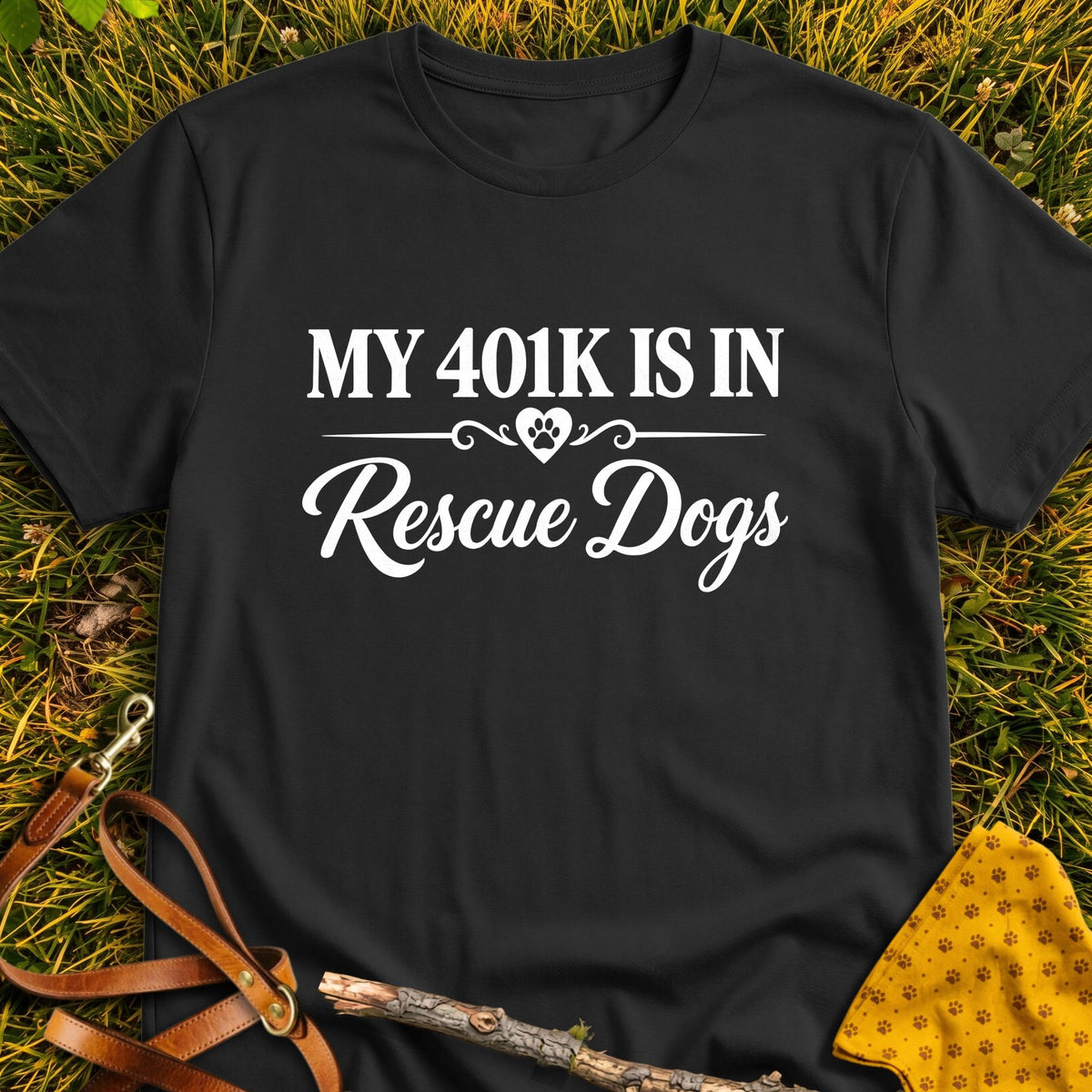 Rescue Fund T-shirt in Black - Furever Mode rescue dog tee