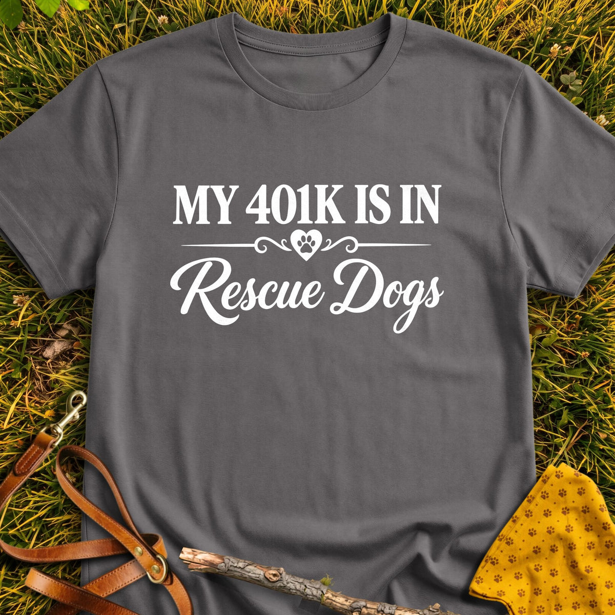 Rescue Fund T-shirt in Charcoal - Furever Mode rescue dog tee