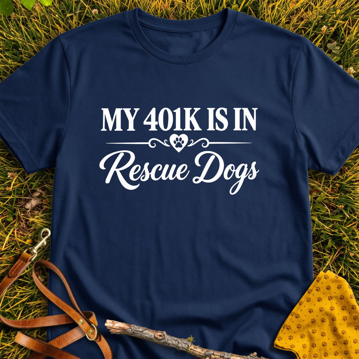 Rescue Fund T-shirt in Navy - Furever Mode rescue dog tee