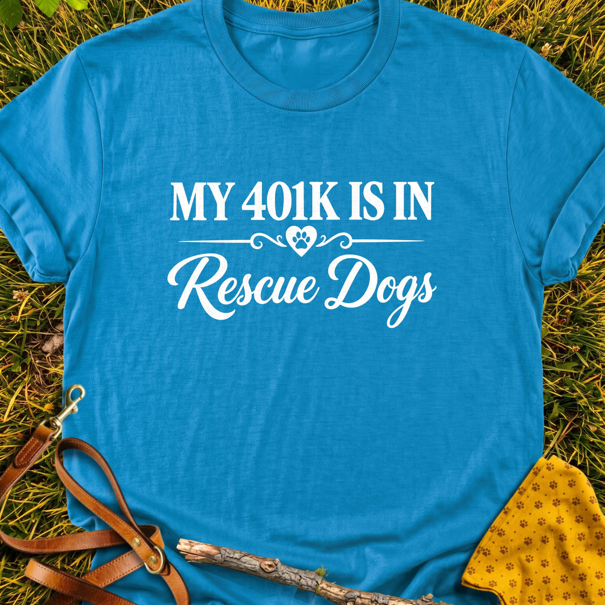 Rescue Fund T-shirt in Sapphire - Furever Mode rescue dog tee