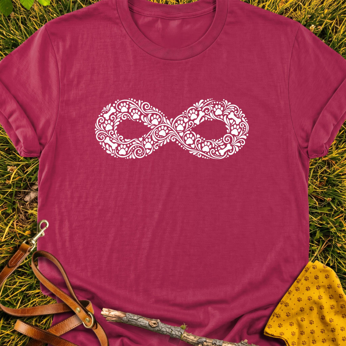 Rescue Infinity T-shirt in Cardinal Red - Furever Mode rescue dog tee