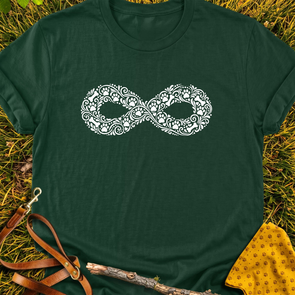 Rescue Infinity T-shirt in Forest Green - Furever Mode rescue dog tee