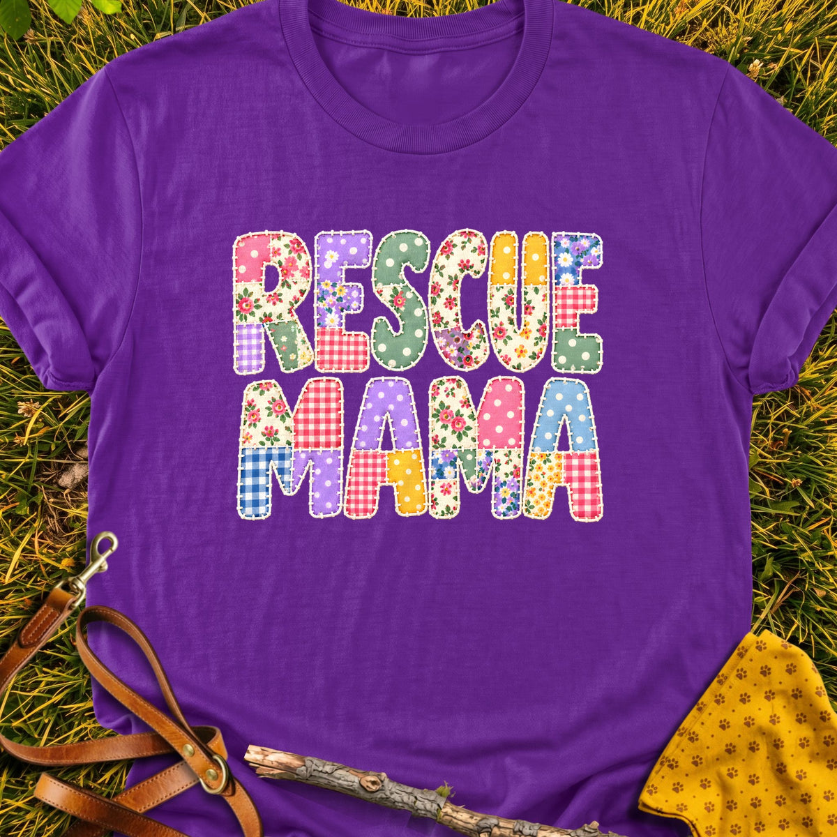 Rescue Mama T-shirt in Purple - Furever Mode rescue dog tee