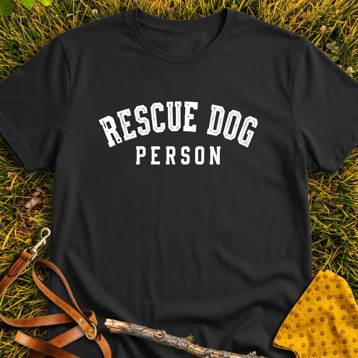 Rescue Person T-shirt in Black - Furever Mode rescue dog tee