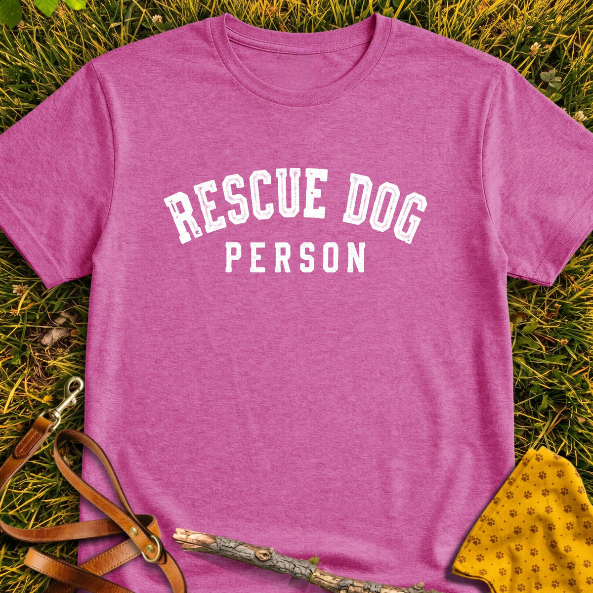 Rescue Person T-shirt in Heather Berry - Furever Mode rescue dog tee