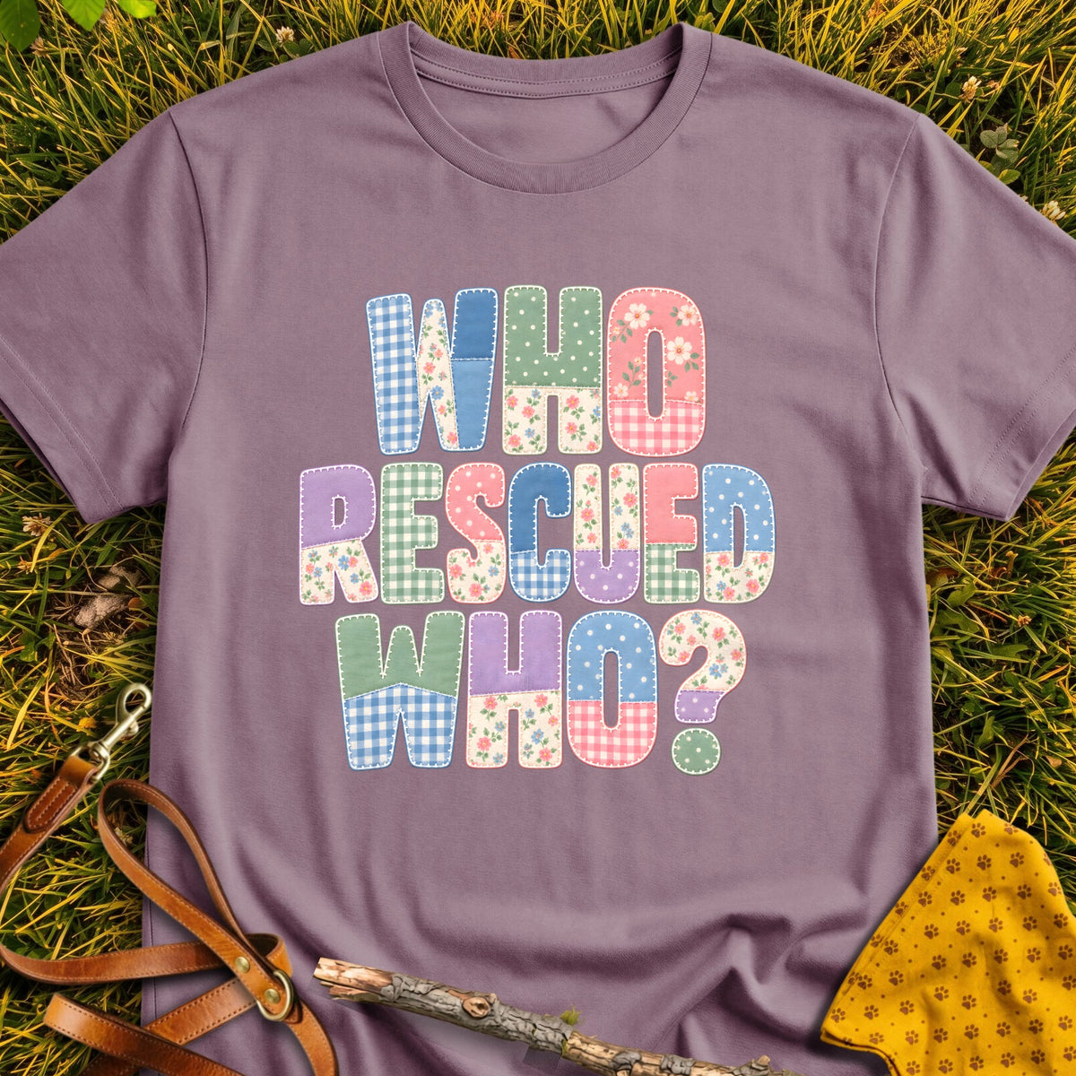 Rescued Who V2 T-shirt in Paragon - Furever Mode rescue dog tee