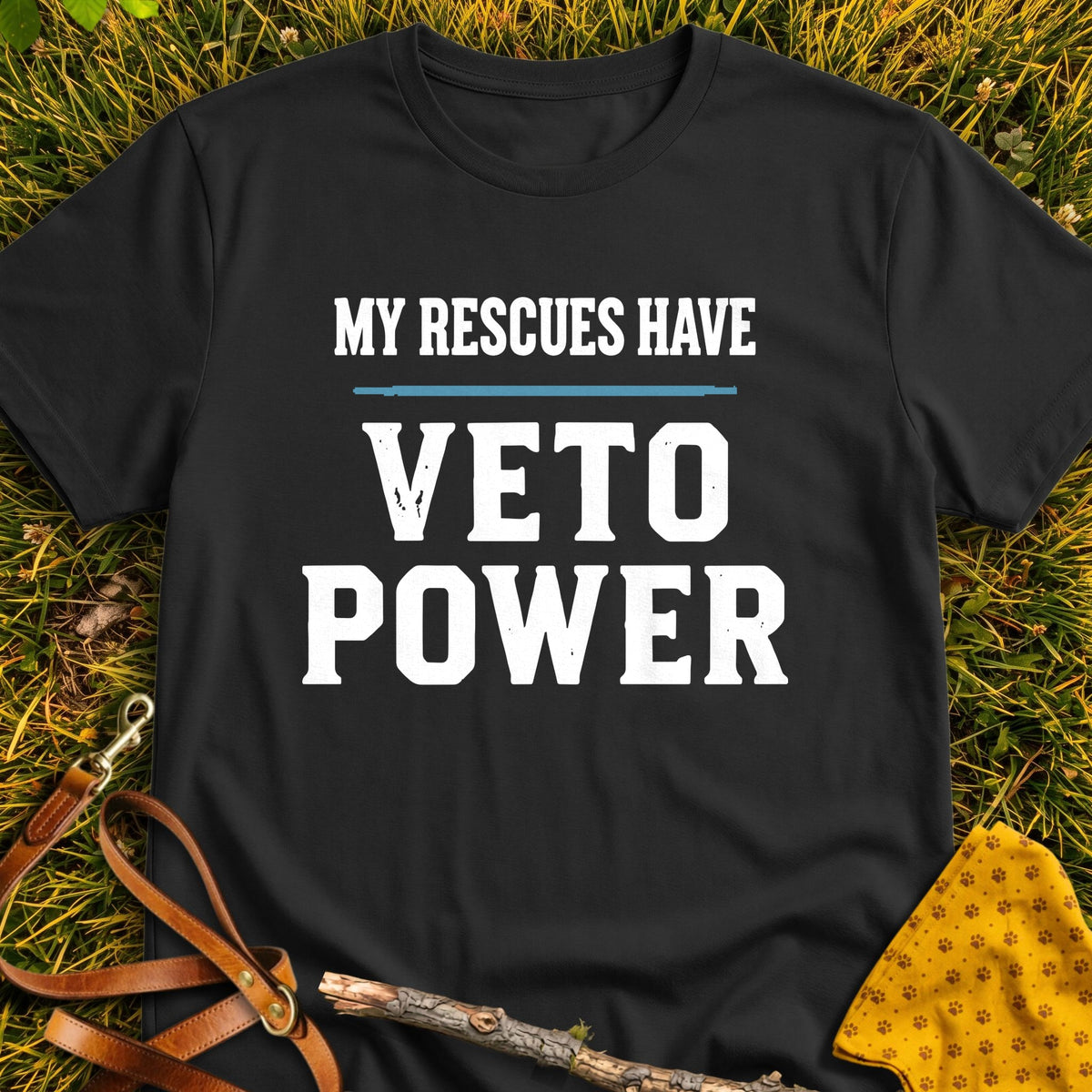 Rescues Veto T-shirt in Black - Furever Mode rescue dog tee