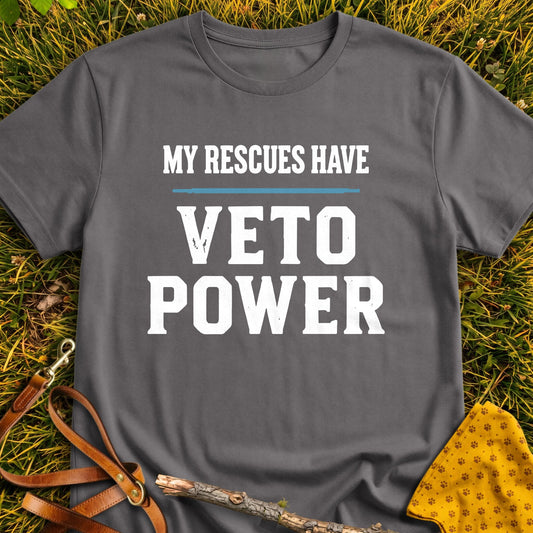 Rescues Veto T-shirt in Charcoal - Furever Mode rescue dog tee