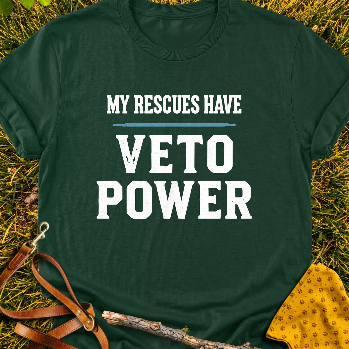 Rescues Veto T-shirt in Forest Green - Furever Mode rescue dog tee