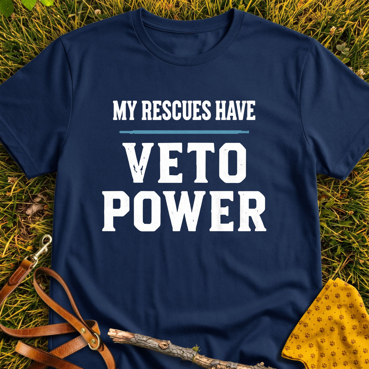 Rescues Veto T-shirt in Navy - Furever Mode rescue dog tee