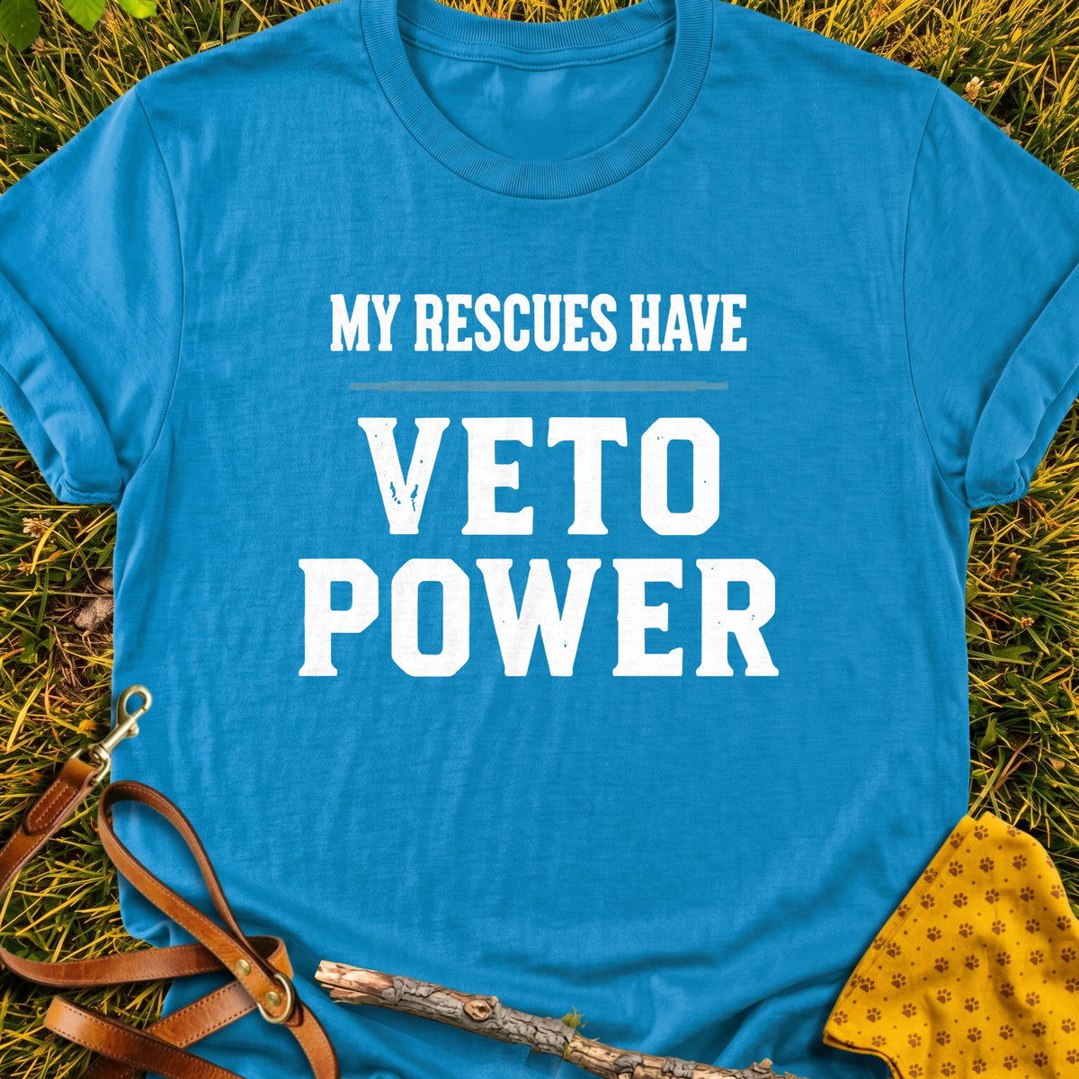 Rescues Veto T-shirt in Sapphire - Furever Mode rescue dog tee