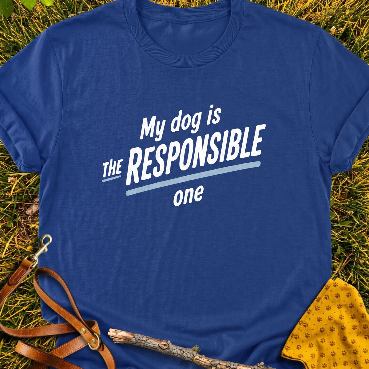 Responsible One T-shirt in Metro Blue - Furever Mode rescue dog tee