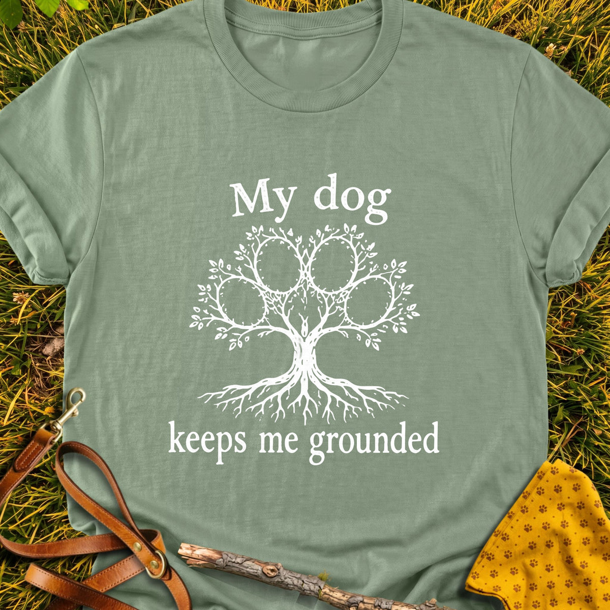 Rooted Love T-shirt in Sage - Furever Mode rescue dog tee