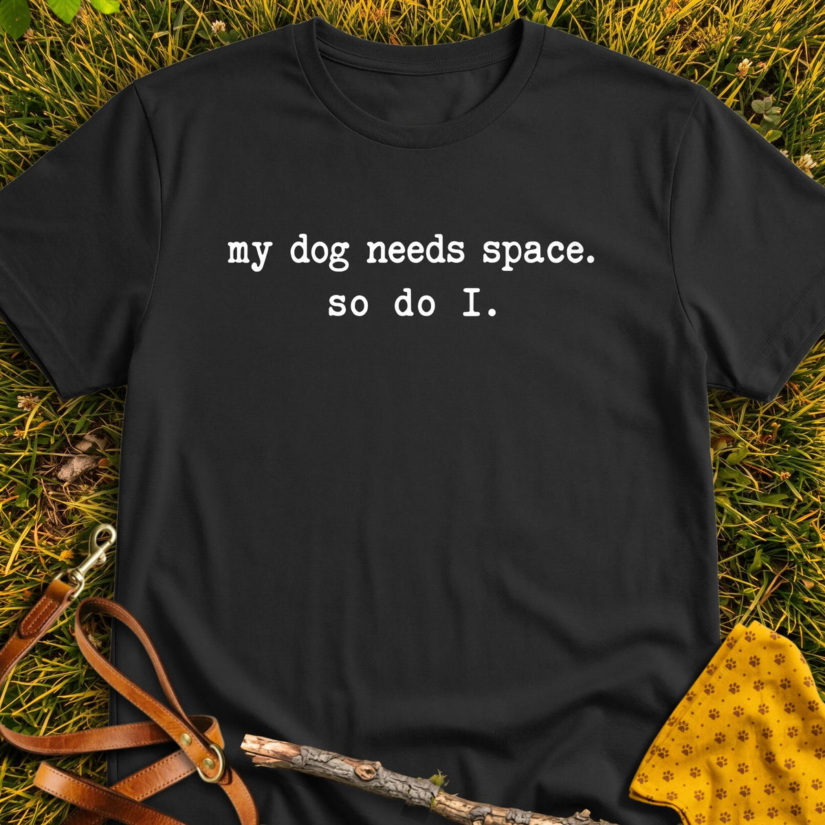 Shared Space T-shirt in Black - Furever Mode rescue dog tee