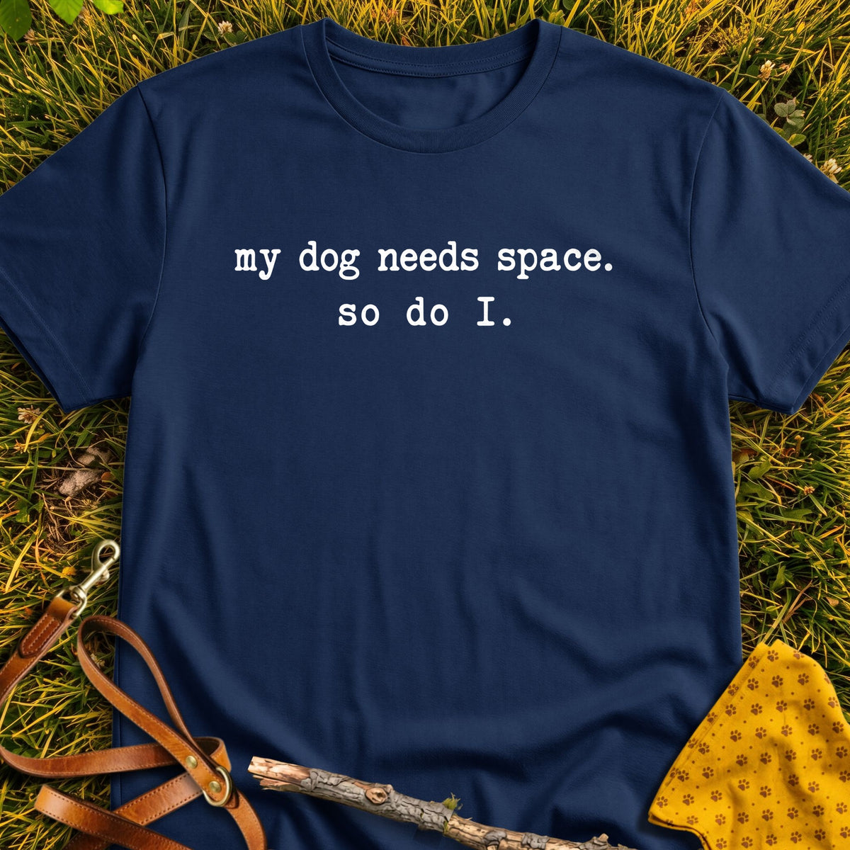 Shared Space T-shirt in Navy - Furever Mode rescue dog tee