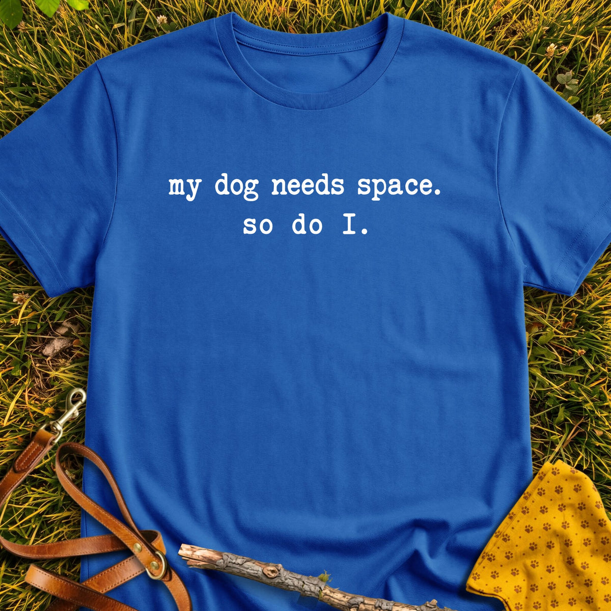 Shared Space T-shirt in Royal - Furever Mode rescue dog tee