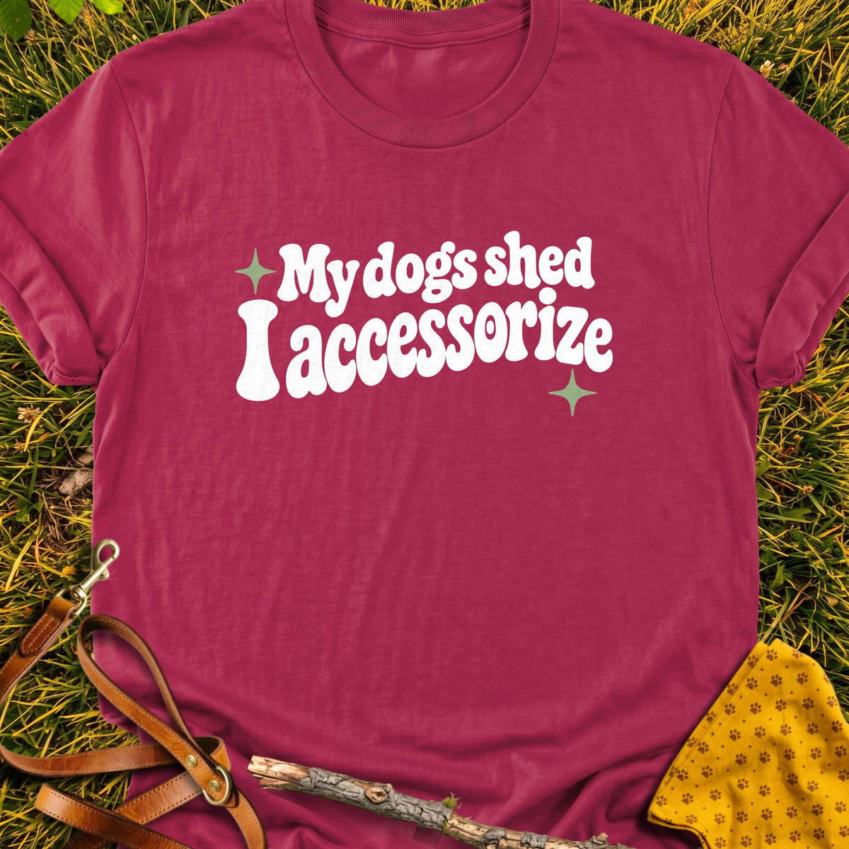 Shed Accessories T-shirt in Cardinal Red - Furever Mode rescue dog tee