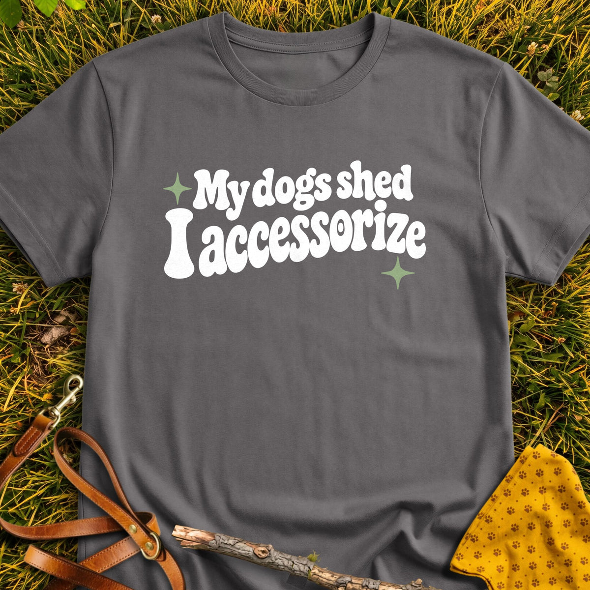 Shed Accessories T-shirt in Charcoal - Furever Mode rescue dog tee