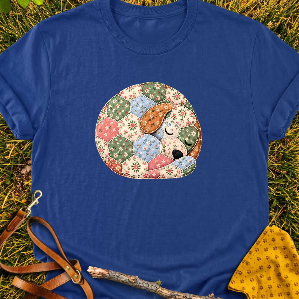 Sleepy Pup T-shirt in Metro Blue - Furever Mode rescue dog tee