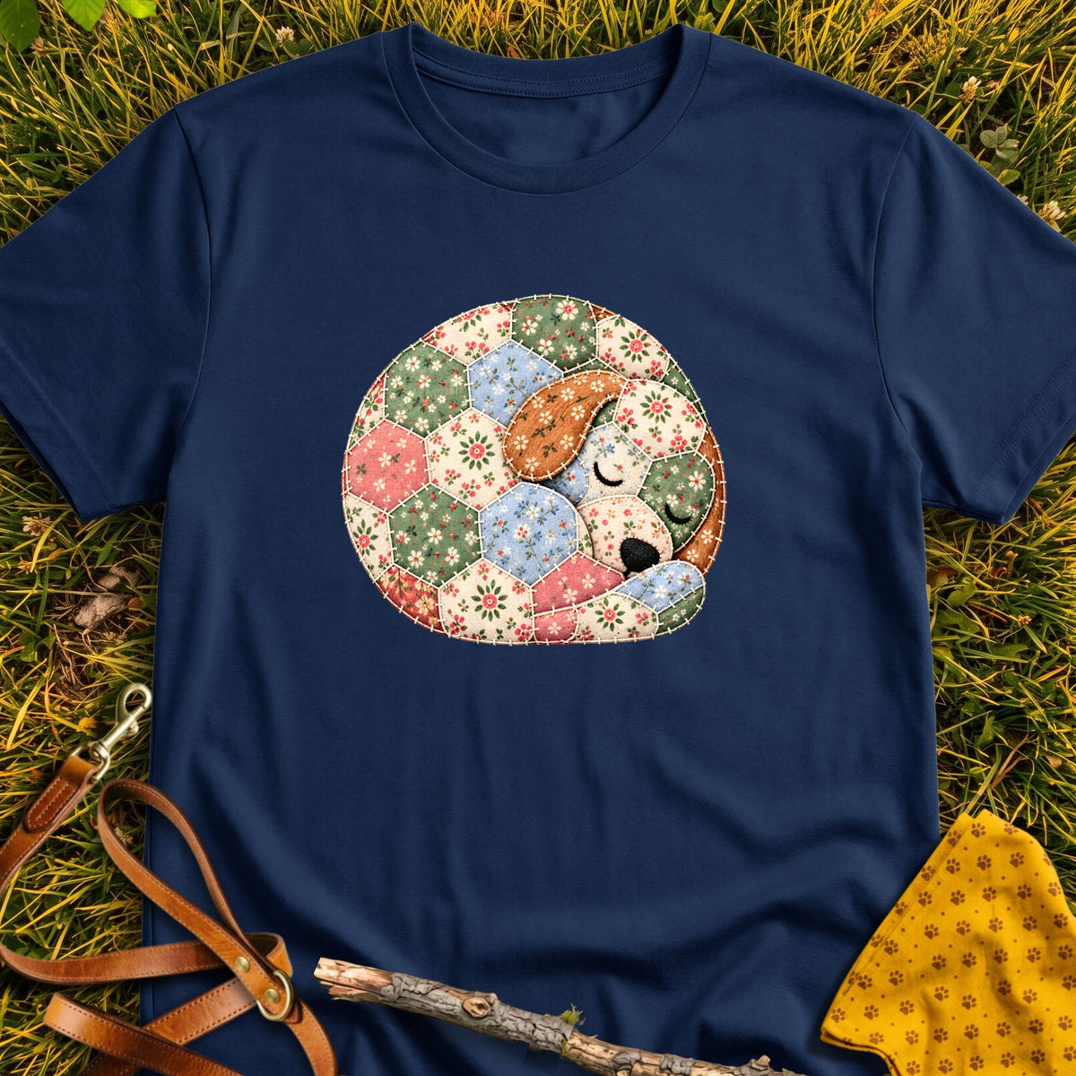 Sleepy Pup T-shirt in Navy - Furever Mode rescue dog tee
