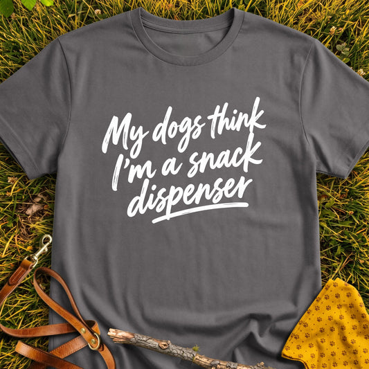 Snack Dispenser T-shirt in Charcoal - Furever Mode rescue dog tee