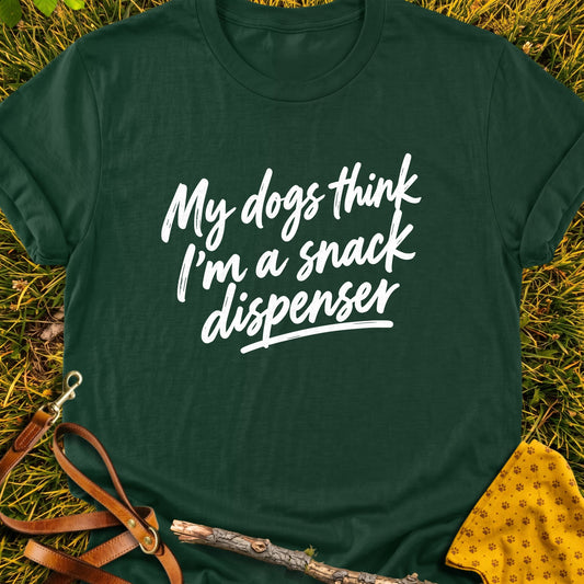 Snack Dispenser T-shirt in Forest Green - Furever Mode rescue dog tee