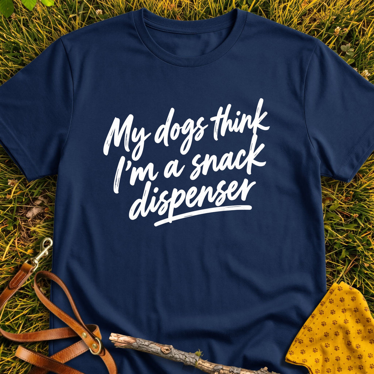 Snack Dispenser T-shirt in Navy - Furever Mode rescue dog tee