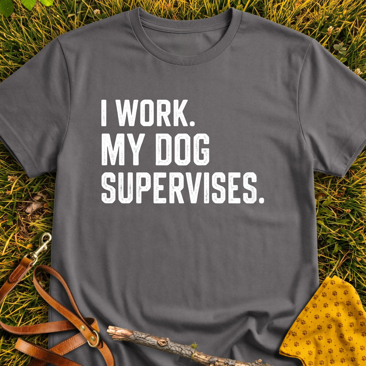 Supervisor T-shirt in Charcoal - Furever Mode rescue dog tee
