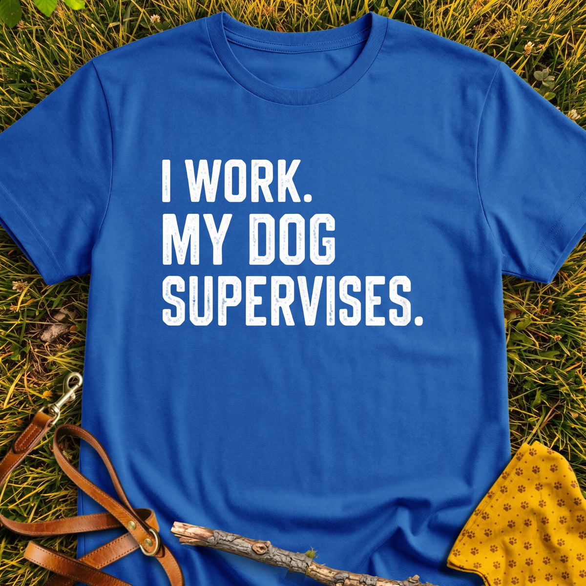 Supervisor T-shirt in Royal - Furever Mode rescue dog tee