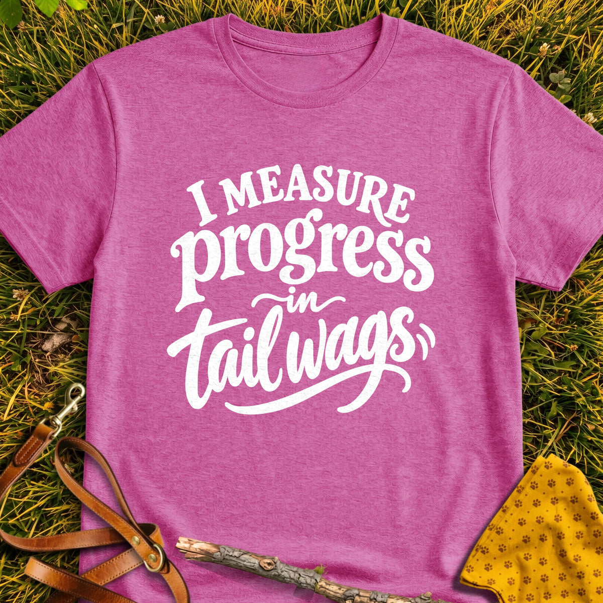 Wag Progress Refined T-shirt in Heather Berry - Furever Mode rescue dog tee