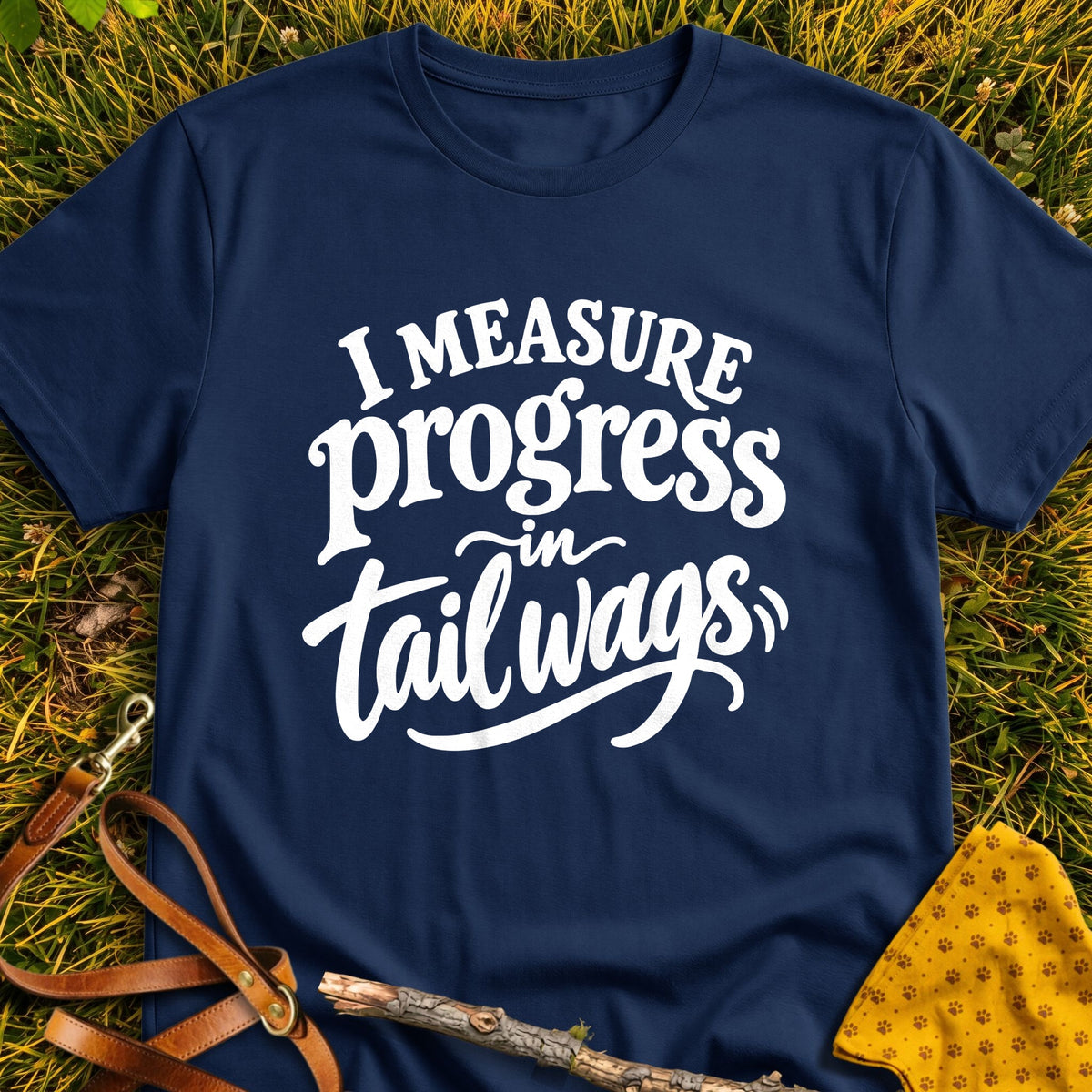 Wag Progress Refined T-shirt in Navy - Furever Mode rescue dog tee
