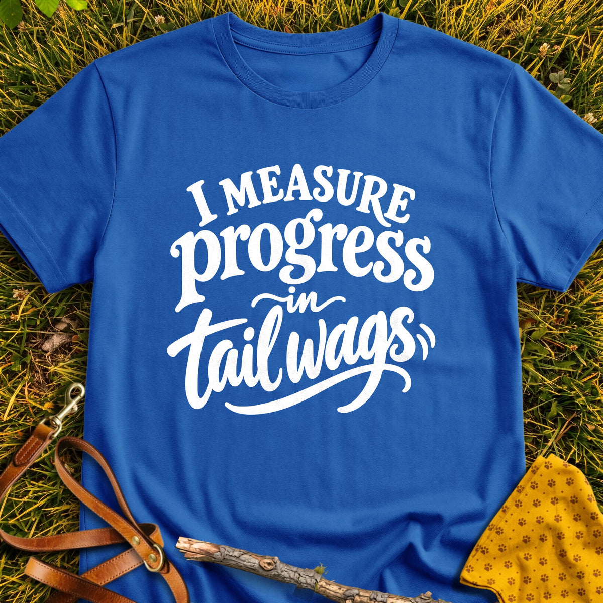 Wag Progress Refined T-shirt in Royal - Furever Mode rescue dog tee