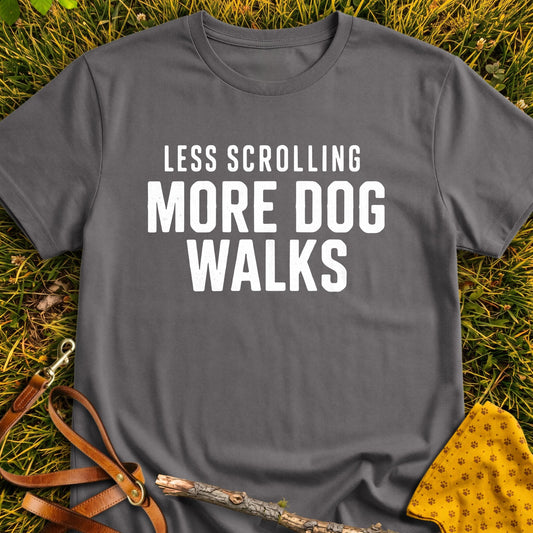 Walk More T-shirt in Charcoal - Furever Mode rescue dog tee