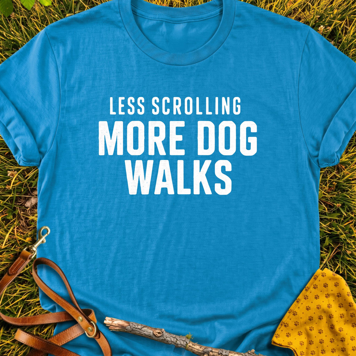Walk More T-shirt in Sapphire - Furever Mode rescue dog tee